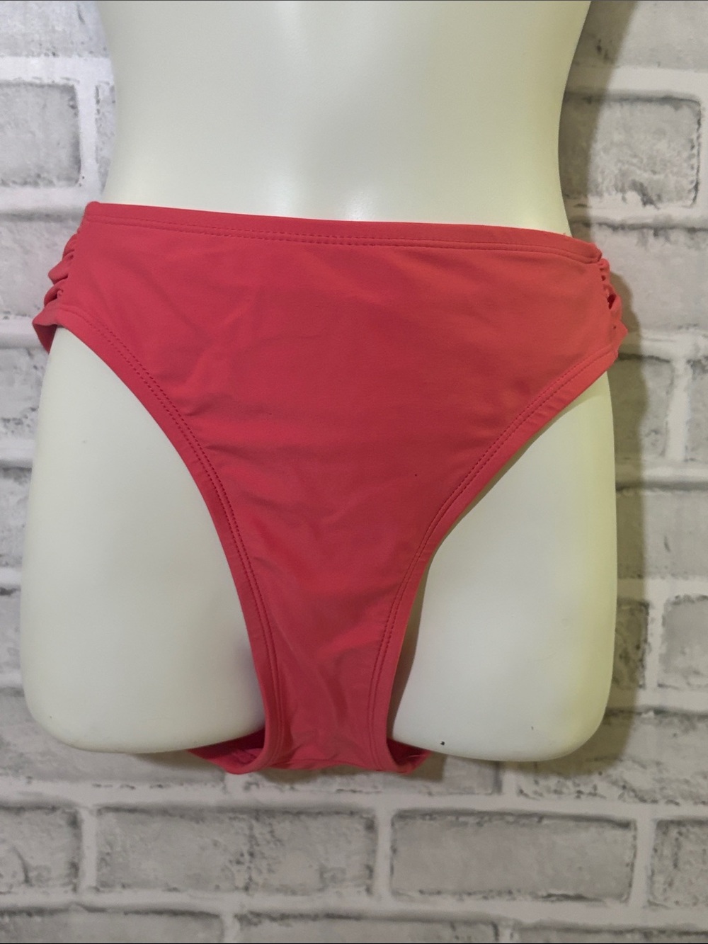 4/$20 George High Cut Women's Swim Bottoms in Coral Pink, Large